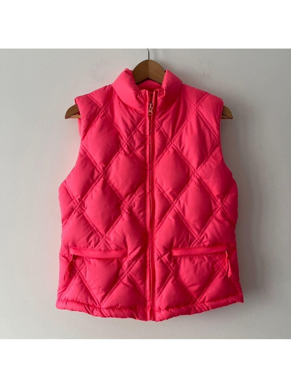 GAP vintage y2k Bright Pink down puffer Vest size small women’s fleece